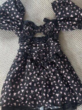 For Love and Lemons Women's Multi Mini Dress with Puff Sleeves XS